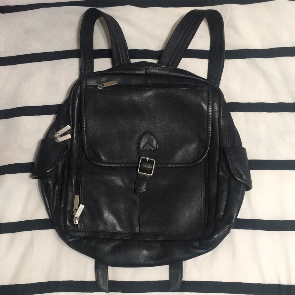 Leather backpack